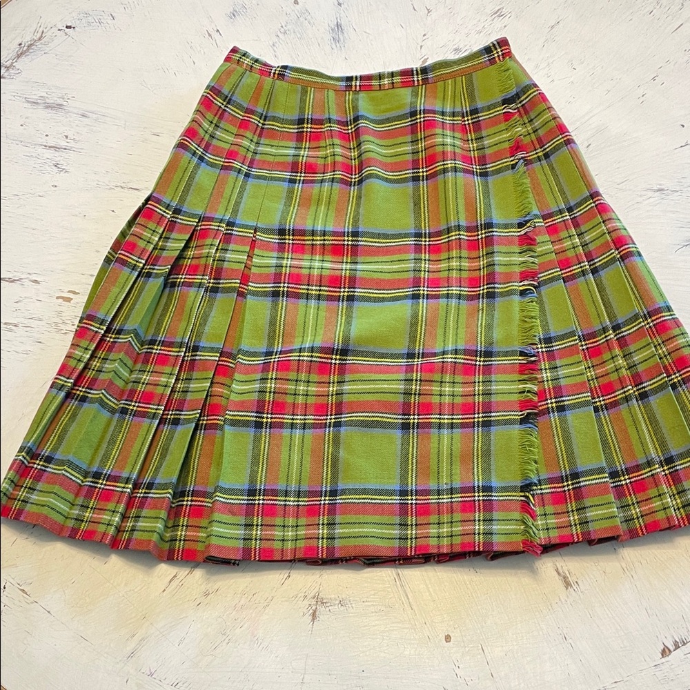 Vintage Girls Plaid Kilt - Pure Wool